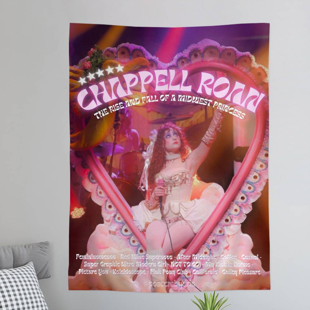American Singer Chappell Roan Anime Tapestry Hanging Tarot Hippie Wall Rugs Dorm Home Decor