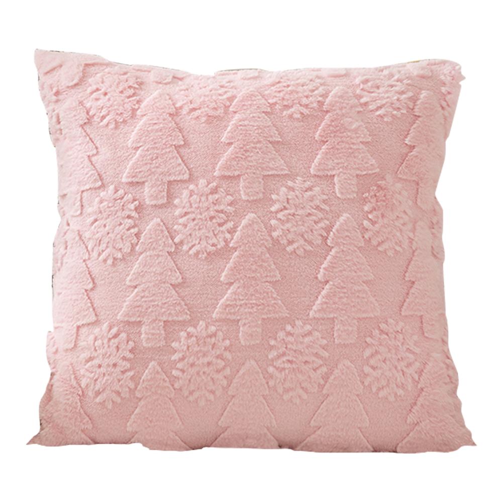 45x45cm Christmas Tree Pillow Cover Soft Snowflake Christmas Pillow Cover Christmas Plush Pillow Case for Winter Holiday Decor