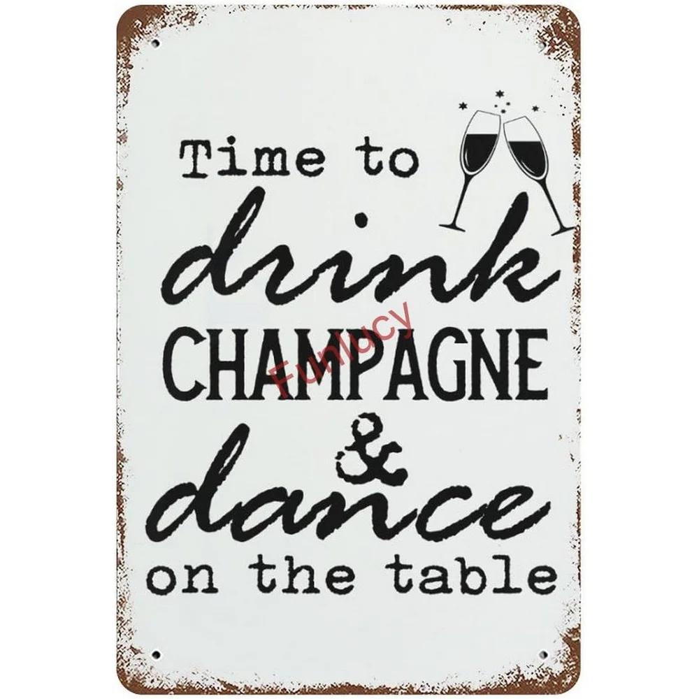 Металлические жестяные таблички Шампанское Апероль Настенная декоративная табличка Винтажный художественный плакат Железная живопись для мужской пещеры Дома Кафе Сада Клуба Бара