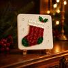 Winter Theme Decorative Painting Christmas Mosaic Art DIY Kit, Sea Glass Craft Santa Tree Handmade Holiday Home Decor Wreath Patterns, Seasonal