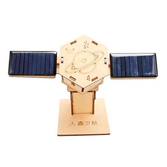 DIY Solar Artificial Satellite Model Kit Educational Handmade Wooden Puzzle Moon Rover