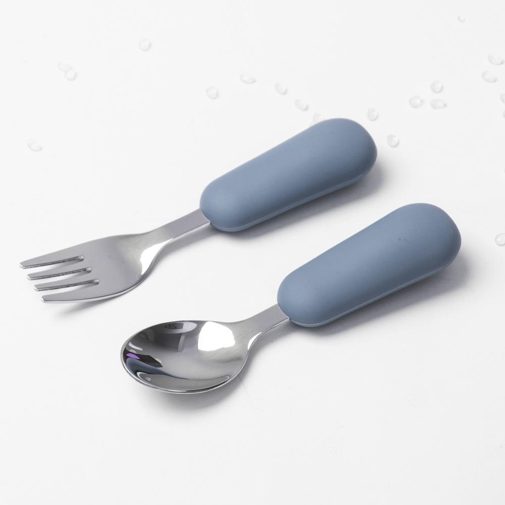 Детский обеденный набор из нержавеющей стали с противоскользящим силиконовым присосом и столовыми приборами