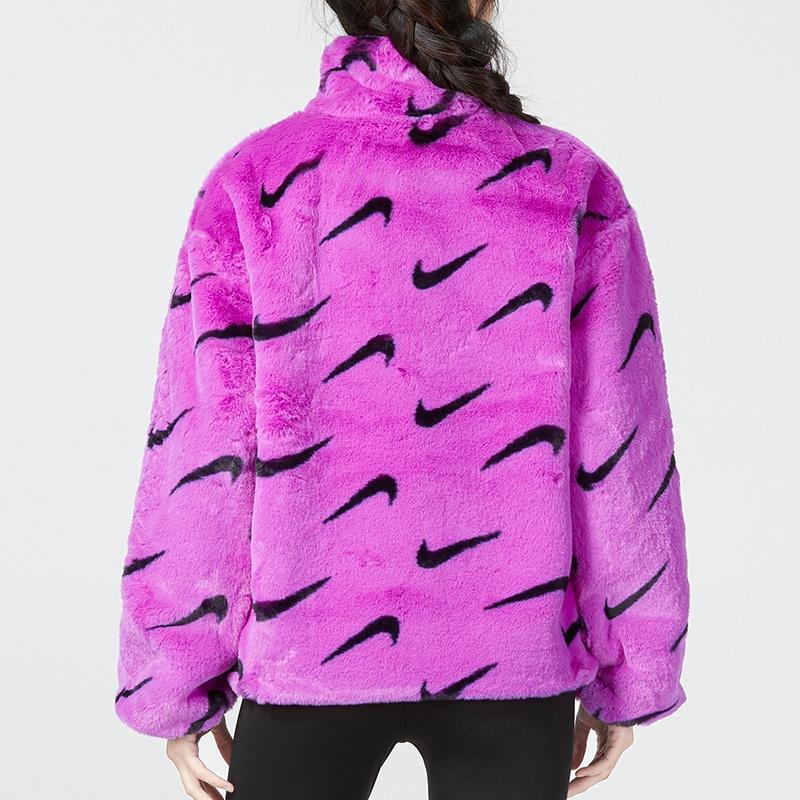 Nike Puffer Jackets Women's Dark Violet Stand Collar Moderate Other DQ6843-551