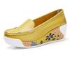 Модные женские туфли на платформе, женские повседневные туфли, туфли Swing Mother, желтые, белые