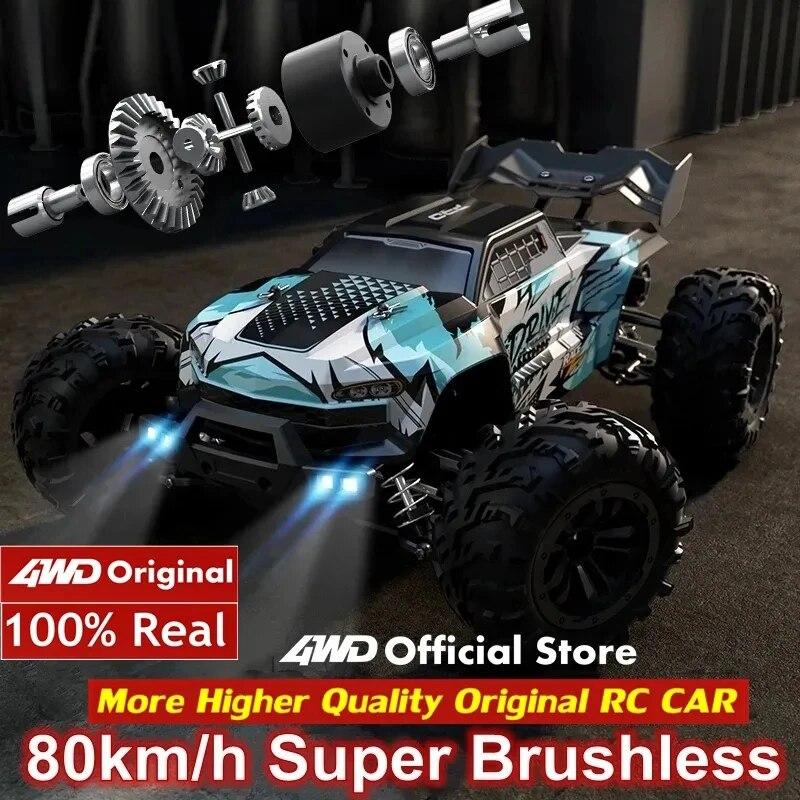 Новый высокоскоростной гоночный внедорожник 4WD RC Car 50 км/ч или 80 км/ч Супер бесщеточный высокоскоростной радио 4x4 Off Road Super Fast Drift Racing RC Truck Vehicle