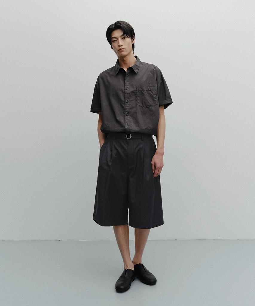 ANOTHER OFFICE Hemingway Stripe Bermuda Pants (Black)