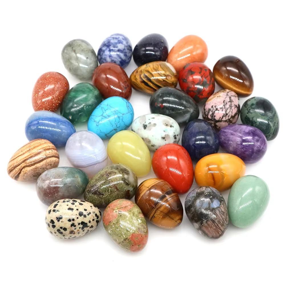 10 шт. Камень для цветочного горшка Натуральный полированный камень Яйцо Мини Случайный узор Пасхальное украшение Яйцо Сделай сам 22x30 мм Яйцо Рукоделие Сад