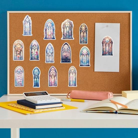 50 шт. милые церковные окна, цветы, наклейки в стиле граффити, эстетические художественные наклейки, наклейки для рукоделия, для скрапбукинга, телефона, дорожного багажа, скейтборда