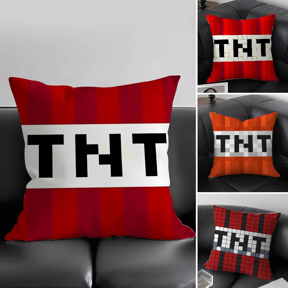 Game T-TNT Block Explosion Pillow Case Plush Fabric Soft Double-Sided Printed Sofa Warm Winter Home Gift Cushion Cover