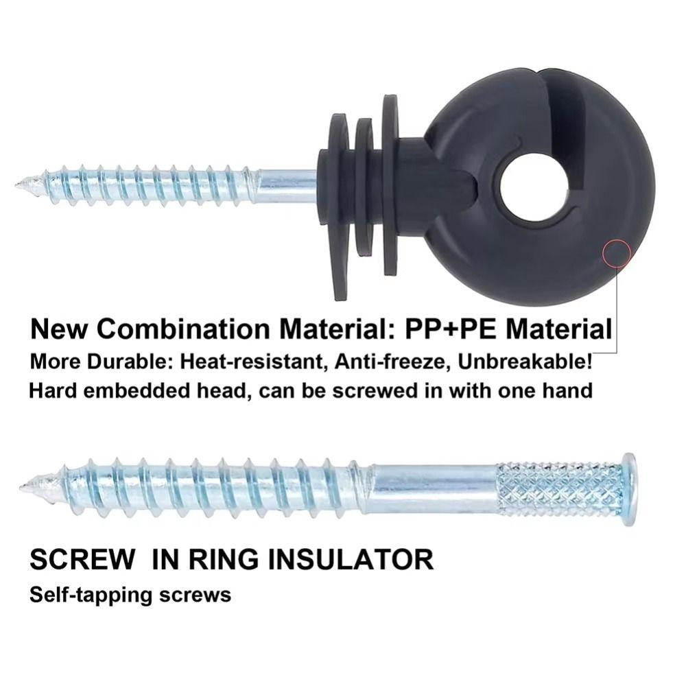 100Pcs Angled Slot Wood Post Screw Screw-In Electric Fencing Insulators  Electric Fence