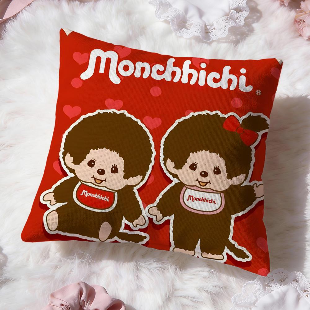Мультяшная наволочка Monchhichi Премиум-комфорт Двусторонняя наволочка - Дизайн «Два в одном» для любой комнаты и салона автомобиля