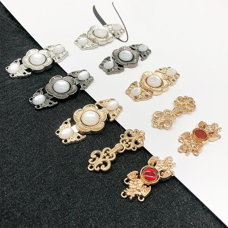 1Pair Sewing Materials Handmade Buckle Apparel Decoration DIY Craft For Cheongsam Exquisite Rhinestone Clothing Accessories