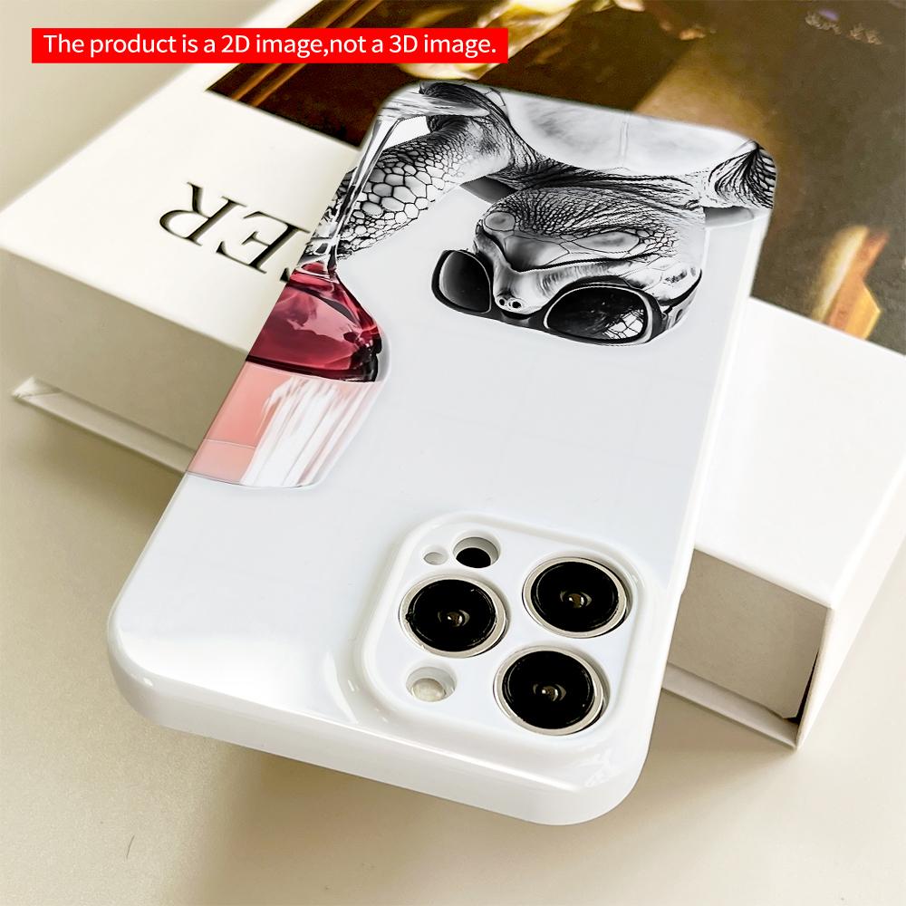 Sunglasses Turtle with Wine Glass Art Phone Case All inclusive film hard phone case, compatible with iPhone 18 Pro Max 17 16 15 14 13 12 11
