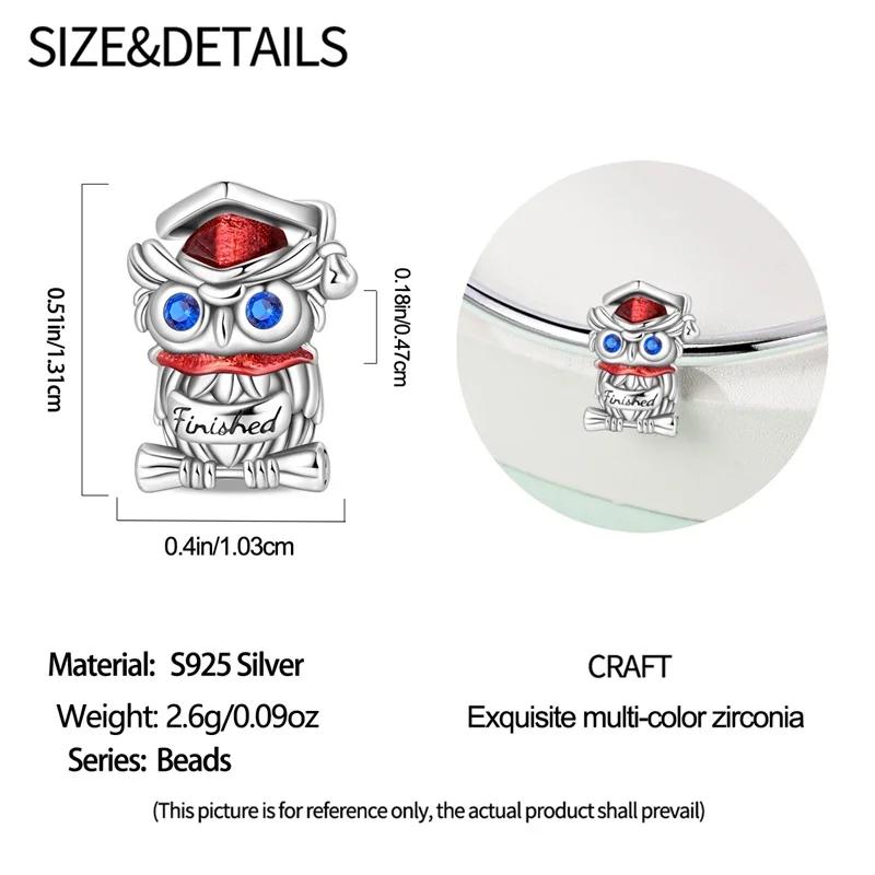 Медные Шармы Академическая Шапочка Выпускника Подвеска из Бусин Подходит для Оригинального Браслета DIY Бусина Подарок на Церемонию Выпускного