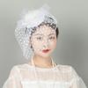 Bridal Face Covering Headgear Veil Old Shanghai Cheongsam Accessories Classical Feather Top Hat