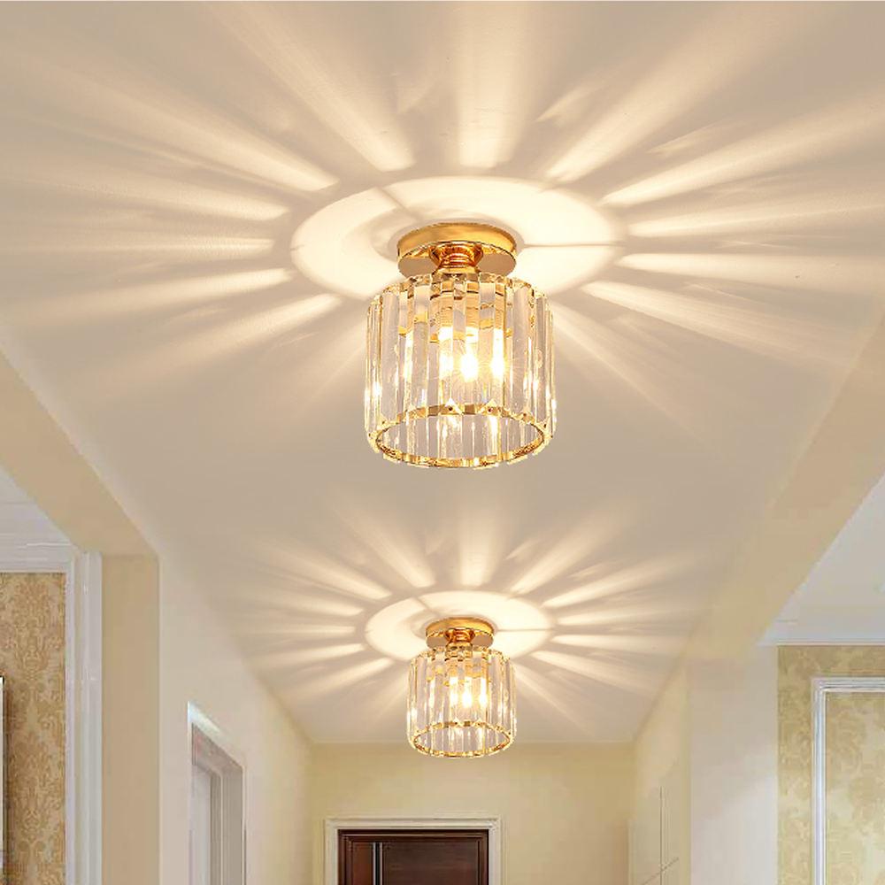 Nordic Modern Simple Led Потолочные светильники Crystal Lampshade Unique Lamp Designs Wall Aisle Corridor Living Room Подвесной светильник
