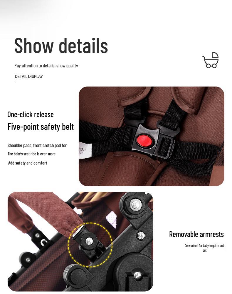 Конвертируемая коляска для новорожденного - Универсальная, Высокая посадка, Легкая, Двусторонняя, Дизайн со складыванием одной кнопкой.