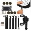 Portable Bicycle Pump 120PSI 16‑in‑1 Multifunction Tire Inflator Repair Patch Kit Bike PartsBlack