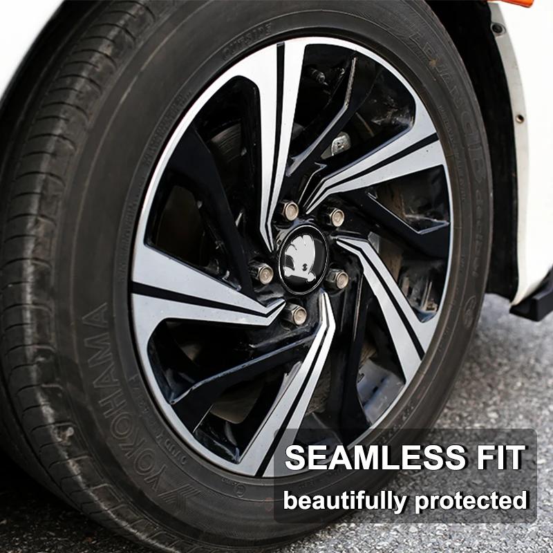 CGZ1 4pcs 56mm Car Wheel Center Hub Cap Rim Cover Emblem Stickers For Skoda Octavia MK2 MK1 3 A5 A7 A8 Fabia Karoq Superb Rapid Kamiq