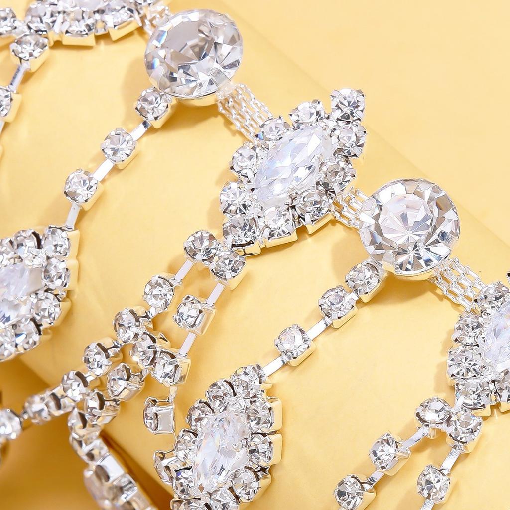 Long Tassel Rhinestone Necklace Women's High Sense Temperament Light Luxury Full Diamond Neck Chain Versatile Accessories