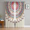 Cute Mandala Pattern Tulle Curtains for Living Room Kitchen Bedroom Sheer Tulle for Cafe Hotel Modern Home Decor
