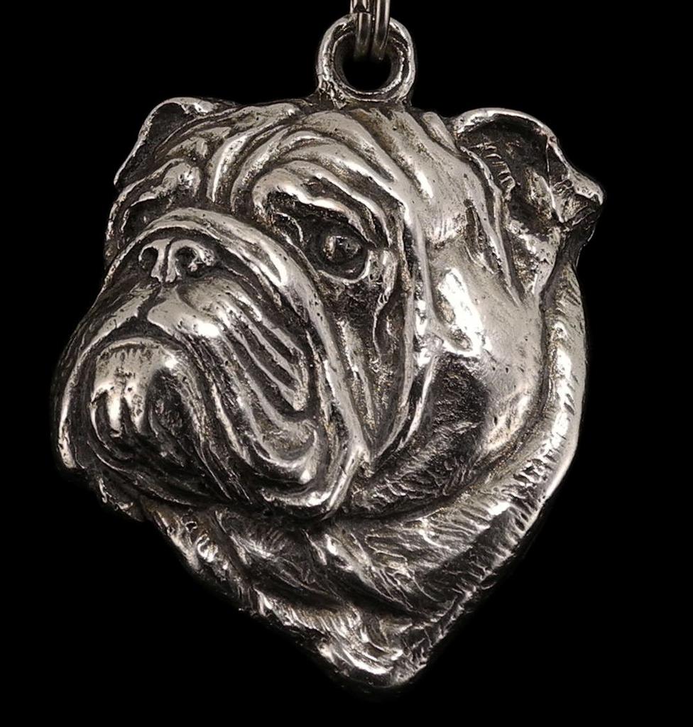 Bulldog, English Bulldog, British Bulldog II - Dog necklace in gift box, silver-plated locket for dog fan, striking pendant by Art-Dog brand