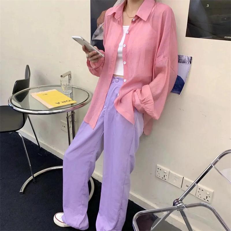 Женская летняя шифоновая рубашка с защитой от солнца - Легкая и стильная