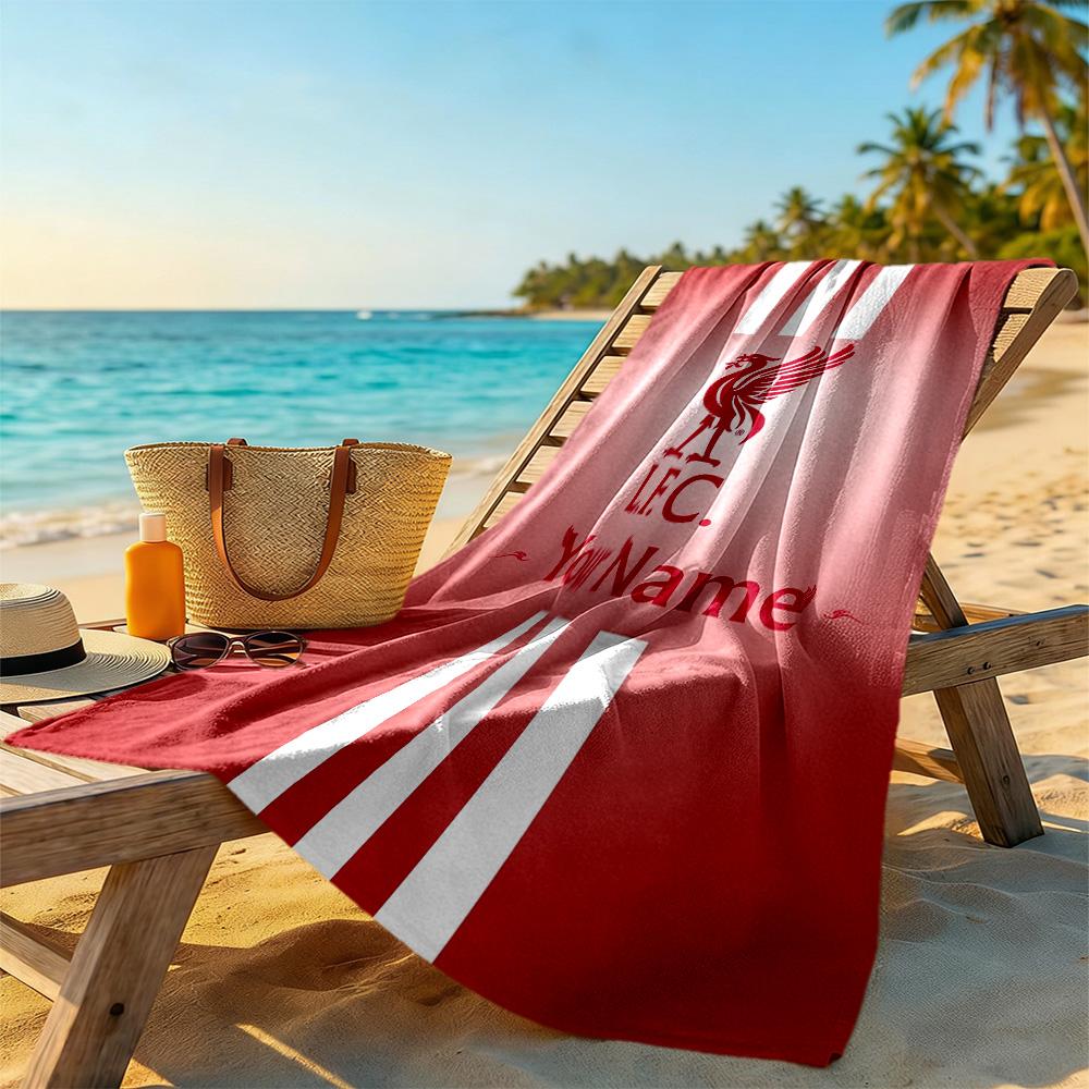 Liverpool Customize Your Name Beach Towel Soft Durable Quick-Dry Suitable for Sports Travel Swimming Yoga Bathroom Beach And Pool