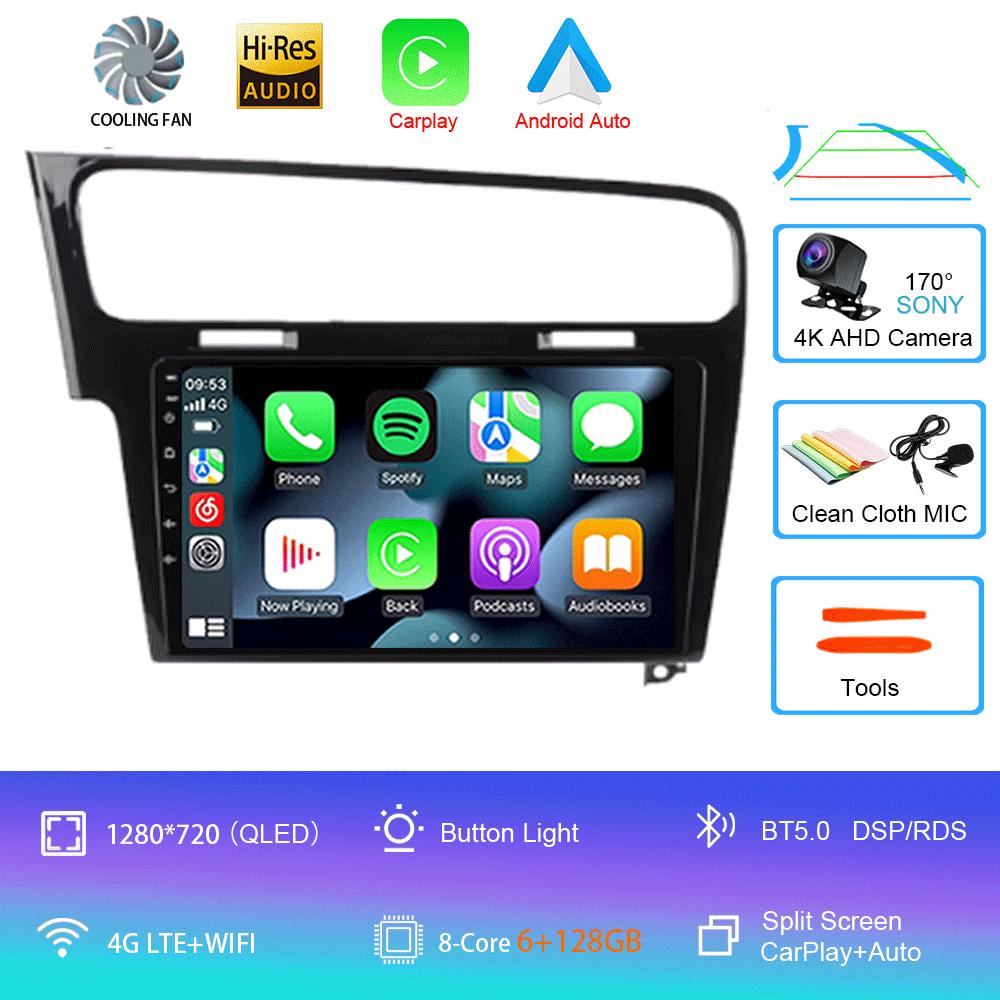 Для Volkswagen VW Golf 7 MK7 GTI 2011 - 2021 Автомобильное радио CarPlay экран HD Мультимедиа Android 14 GPS Стерео Новый Видеоплеер