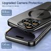 Магнитный чехол с гальваническим покрытием для iPhone 16 15 14 Plus 13 12 11 Pro Max Защитное стекло для объектива камеры для беспроводной зарядки Magsafe Чехол
