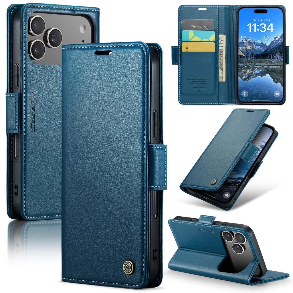 CaseMe-023 Flip Leather Case For iPhone 17 Pro Max Luxury Magnetic Wallet Card Slots Cover Stand Protectives Skins Shell