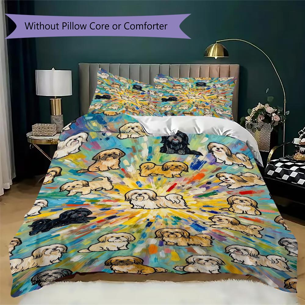 Cute animals Pattern Bedding uilt Set uilt Cover Pillowcase Home Decoration Birthday Gift (1 * duvet cover + 2 * pillowcase without core)