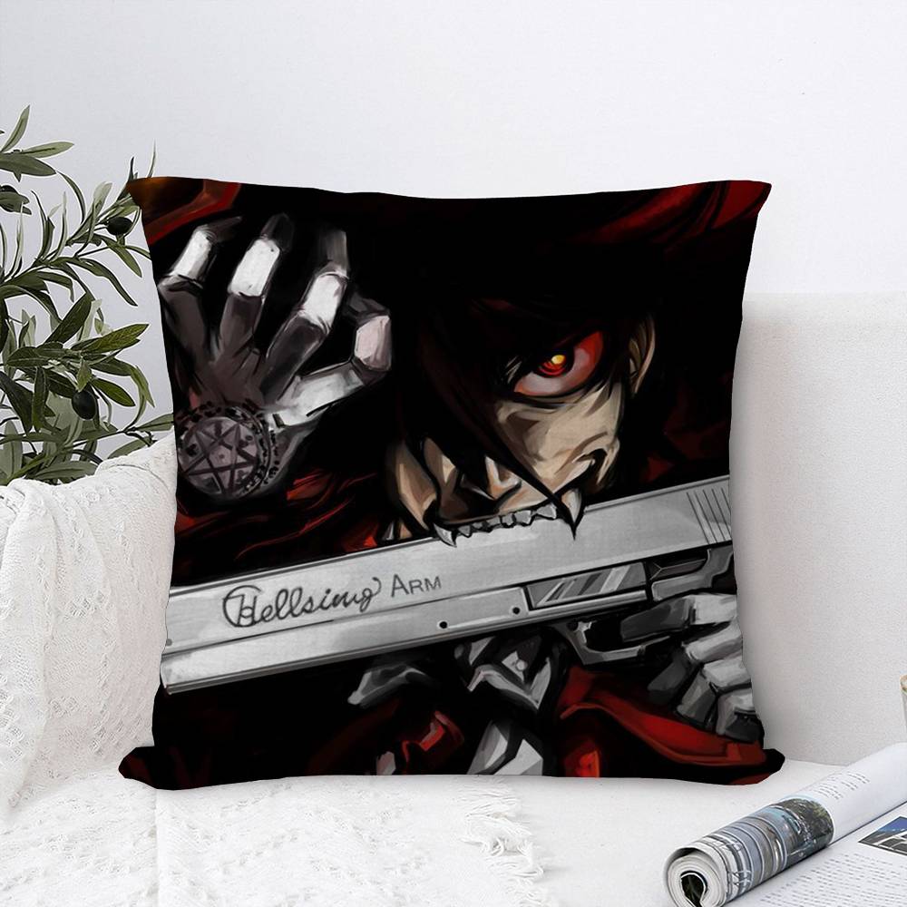 H-Hellsing Ужасы Аниме Наволочки Мультяшные Декоративные для Дивана Дома Двусторонняя Печать Короткий Плюш Милая Наволочка