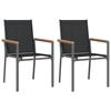 VidaXL Garden Chairs Set of 2 Black 55x61.5x90cm Textilene and Steel 364099