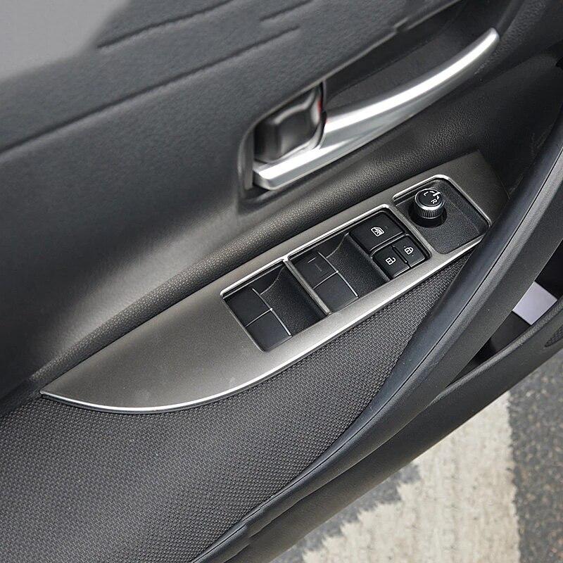 Для Toyota Corolla E210-2022 12-я панель переключателей из нержавеющей стали, регулируемая крышка, накладка, наклейки, полоски, гарнир, Стайлинг автомобиля