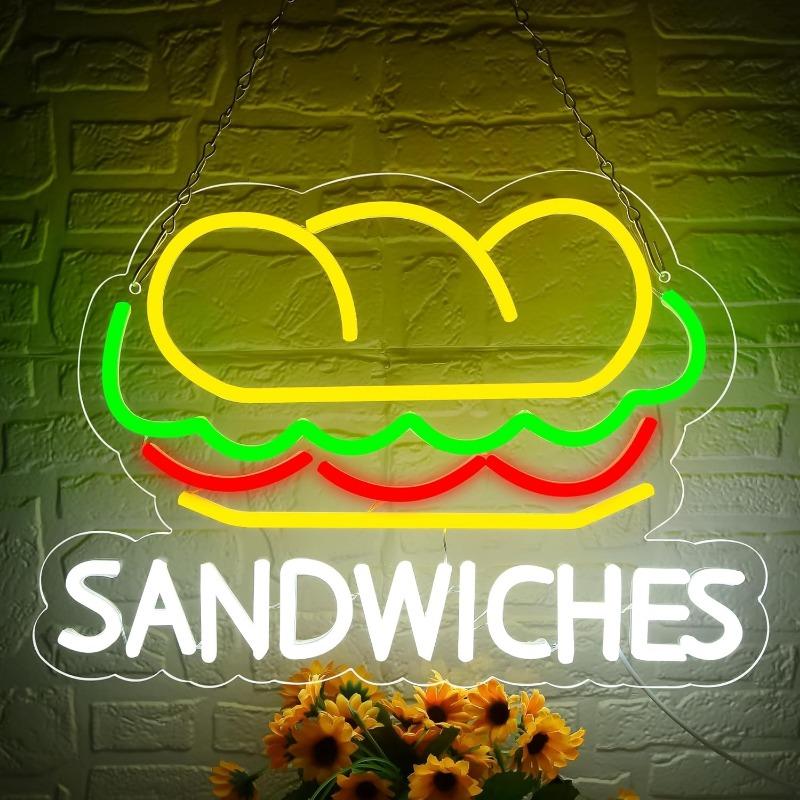 Hamburger Neon Hot Dogs Neon Pizza Burger Shop Decor,Hamburg LED Neon, Restaurant, Kitchen, Shop, Party, Wall Decoration