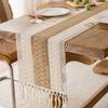 Zhinianhua Cotton Linen Tassel Table Runner