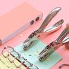 Single Hole Puncher Loose Leaf Binder Rings Small Metal Office Book Rings Single Hole Puncher for Index Cards Scrapbooks