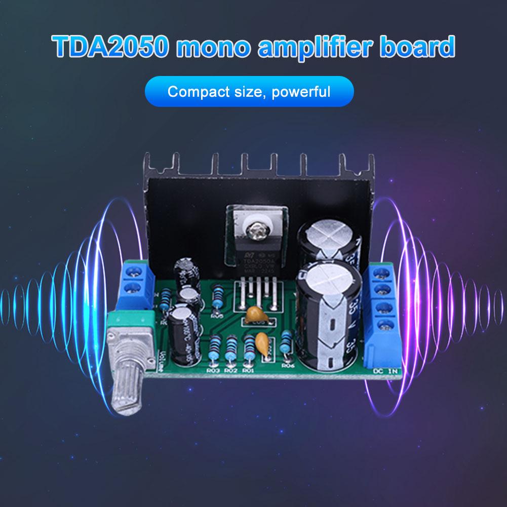 Модуль платы усилителя мощности моно аудио TDA2050 DC/AC 12-24 В 10-100 Вт 1-канальный -2 А аудио звуковой динамик плата регулятор громкости