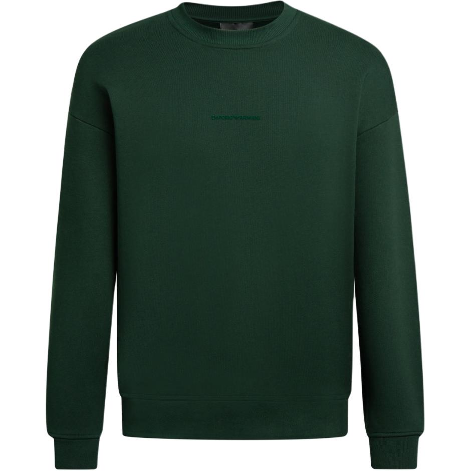 Emporio Armani Свитшот мужской с принтом логотипа FW24, с круглым вырезом, с длинным рукавом, зеленый 6D1M95-1JTAZ-0565