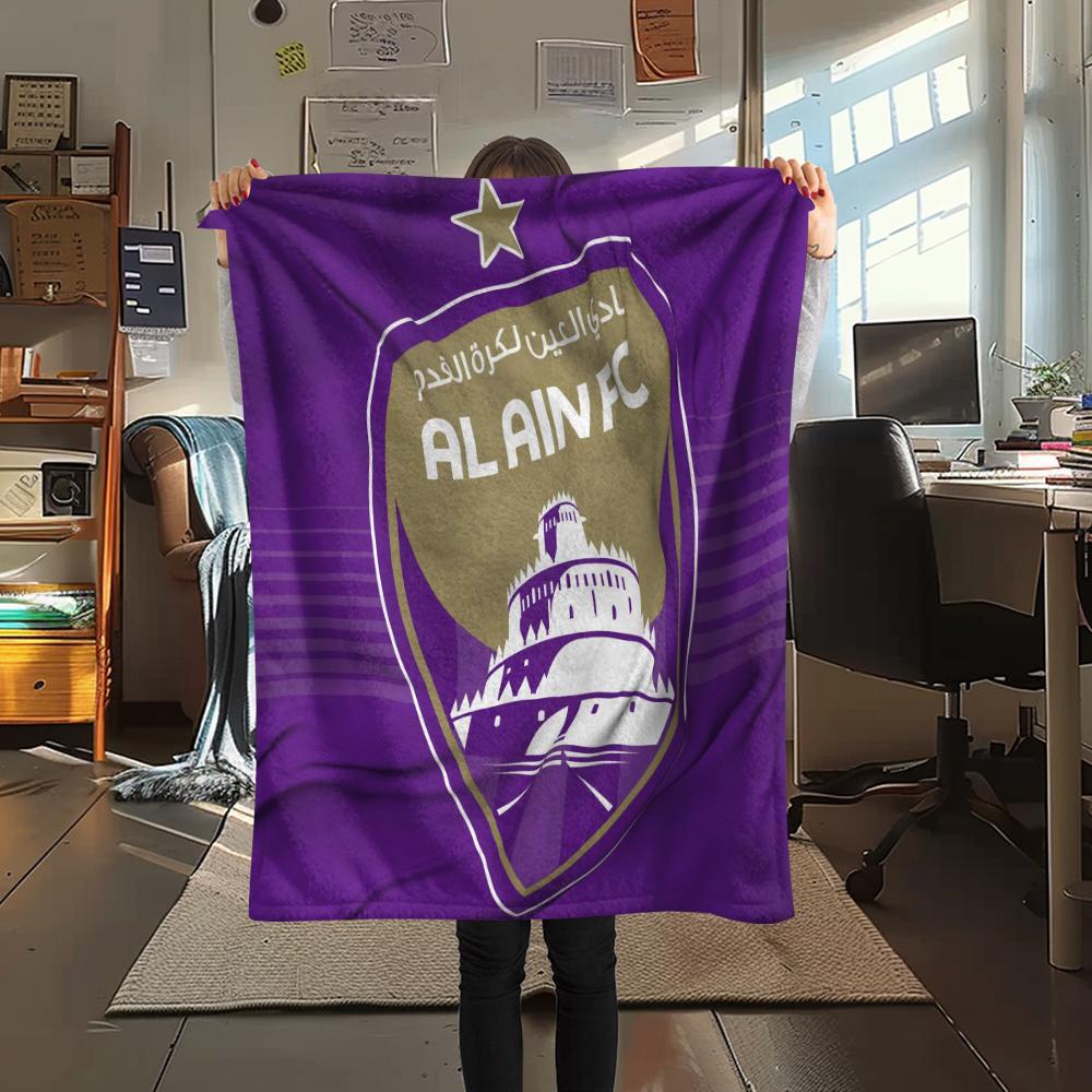 Al Ain FC pattern Flannel Blanket, High quality Comfortable for All Seasons, Home Decor, Warmth and Comfort, Perfect for Gifts.