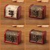 1PC Antique Mini Wood Treasure Chest Storage Box Jewelry Organizer Box Gift Box