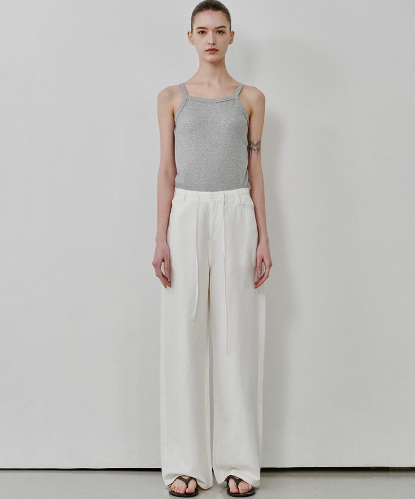MALOUPE 9160 Linen Wide Pants (White)