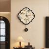 Medieval Modern Ins Wall Clock Nordic American Bedroom Bedside Living Room Japanese Retro Simple Decorative Painting Clock