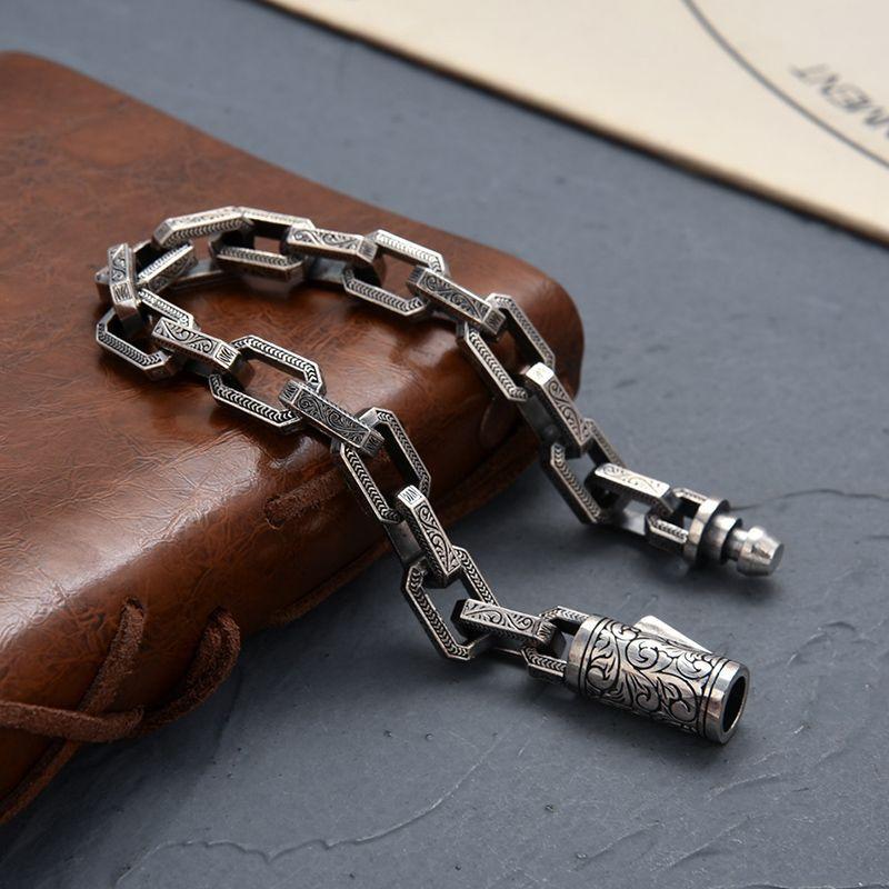 Advanced Vine Grass Pattern Bracelet for Men and Women, Retro Simple Hip Hop, Niche and Domineering Bracelet