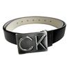 Ck Ремень Двусторонний Узкий С Логотипом Кожаный Business Casual ПЛАШКА С ЛОГОТИПОМ ДВУСТОРОННЯЯ 11CK020027 MD [Calvin Klein] Мужской ЧЕРНЫЙ/БЕЛЫЙ(112) [Использовал]