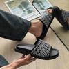 Летние мужские повседневные универсальные модные однословные шлепанцы, нескользящие пляжные туфли, трендовый бренд, крутые шлепанцы 371267-J