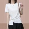 Летний женский повседневный облегающий топ с нерегулярным коротким рукавом 2025