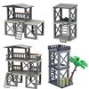 Военный MOC времен Второй мировой войны Пост часового Послевоенная сцена Песочный мешок Строительный блок Солдат Смотровая вышка Игрушка