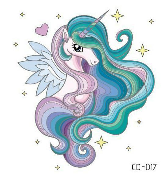 Водонепроницаемые детские забавные наклейки-татуировки с единорогами и животными